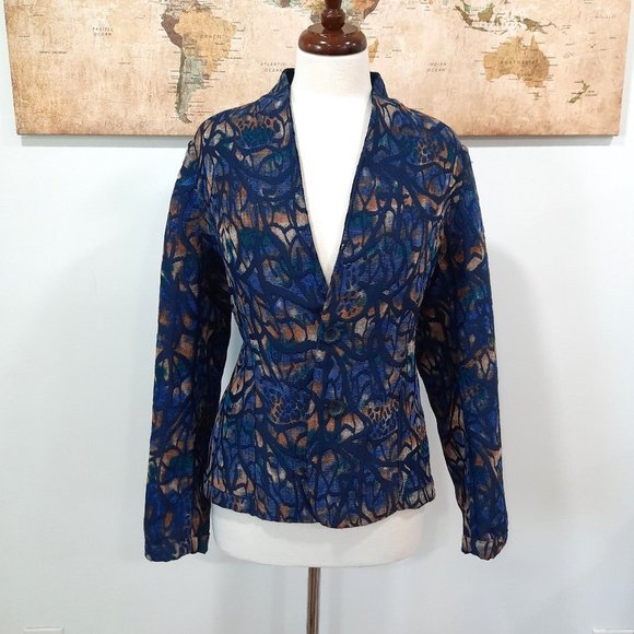 Vtg 90s reversible tapestry blazer - Picture 12 of 13
